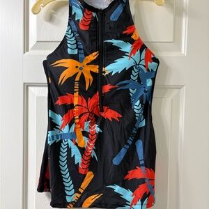 Tropical Print Sleeveless Top